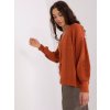 Tmavě oranžový pletený komplet topu a svetru