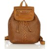 MARCO MAZZINI Pletený kožený batoh - hnědý