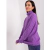 Fialový copánkový svetr s rolákem
