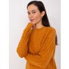 Hořčicový copánkový svetr
