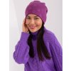 Fialová čepice se vzory