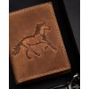 Always Wild Hnědá kožená peněženka s ražbou koně A150