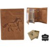 Always Wild Hnědá kožená peněženka s ražbou koně A150