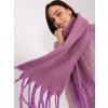Fialová šála s třásněmi
