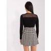 Bílo-černá vzorovaná mini sukně (Velikost S)