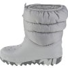Šedé dětské sněhule Crocs Classic Neo Puff Boot Kids