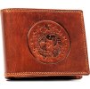 Peterson Hnědá kožená peněženka s vyraženým znamením zvěrokruhu - ryby W129