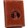 Peterson  Hnědá kožená peněženka s vyraženým znamením zvěrokruhu - panna W117