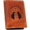 Peterson  Hnědá kožená peněženka s vyraženým znamením zvěrokruhu -  blíženec W115