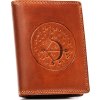 Peterson  Hnědá kožená peněženka s vyraženým znamením zvěrokruhu - střelec W114