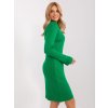 Zelené šaty s dlouhým rukávem