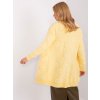 Světle žlutý kardigan se vzorem