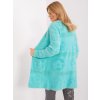 Světle tyrkysový měkký vzorovaný kardigan s kapsami (Velikost ONE SIZE)