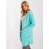 Světle tyrkysový měkký vzorovaný kardigan s kapsami (Velikost ONE SIZE)
