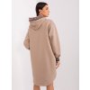 Tmavě béžové mikinové šaty s kapsami