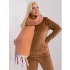 Světlě oranžová široká šála s třásněmi (Velikost ONE SIZE)