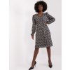 Šedo-černé vzorované midi šaty