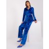 Modrý velurový komplet kalhot a košile