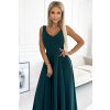 Dlouhé tmavě zelené šaty s hlubokým výstřihem LUNA