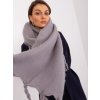 Šedá šála s třásněmi