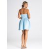 Světle modré mini šaty s rozšířenou sukní