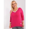 Tmavě růžové tričko s výstřihem do V