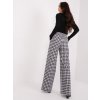 Černo-bílé vzorované široké kalhoty