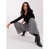 Černo-bílé vzorované široké kalhoty