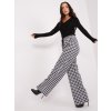 Černo-bílé vzorované široké kalhoty