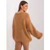 Camel volný pletený svetr s výstřihem do V