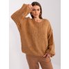 Camel volný pletený svetr s výstřihem do V