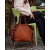 Marco Mazzini Camel dámská shopper kožená kabelka