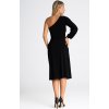 Černé midi šaty s jedním rukávem