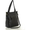 MARCO MAZZINI Černá dámská kožená shopper kabelka