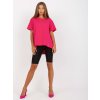 Tmavě růžové dámské tričko s krátkými rukávy
