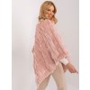Světle růžové kožešinové teplé pončo