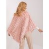 Světle růžové kožešinové teplé pončo
