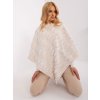 Smetanové kožešinové teplé pončo
