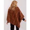 Hnědé kožešinové teplé pončo