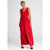 Červené maxi šaty s rozparkem