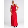 Červené maxi šaty s rozparkem