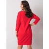 Červené dámské mikinové šaty s kapsami