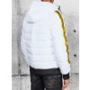 Bílá zimní prošívaná bunda s postranním pruhem (Velikost M)