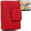 Rovicky Červená kožená mřížkovaná peněženka V261