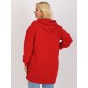 Červená delší dámská mikina s kapucí