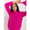 Tmavě růžový teplý svetr s rolákem