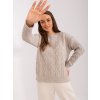 Světle béžový copánkový svetr