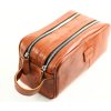 Kosmetická kožená hnědá taška SOLIER