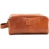 Kosmetická kožená hnědá taška SOLIER