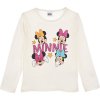 Smetanové dívčí tričko Minnie Mouse s třpytivým potiskem